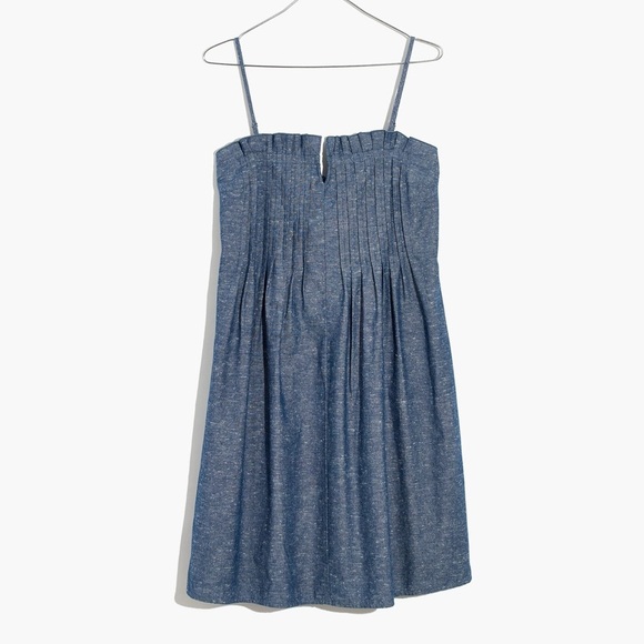 Madewell Dresses & Skirts - Madewell Denim Pintuck Cami Dress size 0 pintucked bodice blue